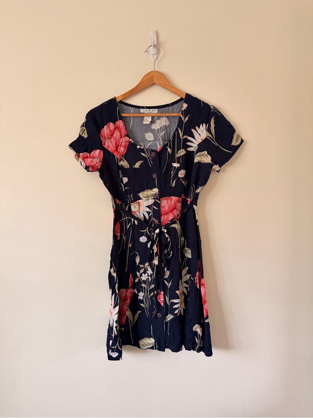 Y2K Vintage 90s Rampage Floral Navy Mini Dress